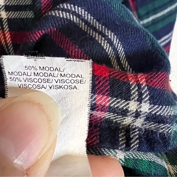 Lucky Brand Navy Blue Multicolor Plaid Button Up Flannel Shirt Size Large - Picture 5 of 7